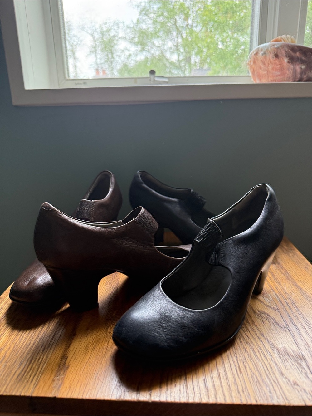Chocolate or Black Born Crown Comfort Leather Mary Jane Heels- price for 1 or